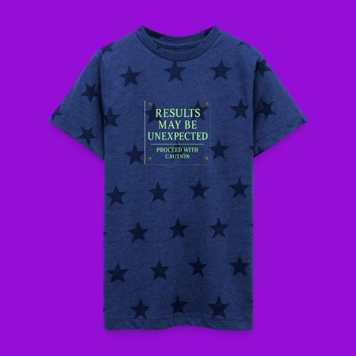 Results May Be Unexpected - Neon Green - Kid's 5 Star Print T-Shirt