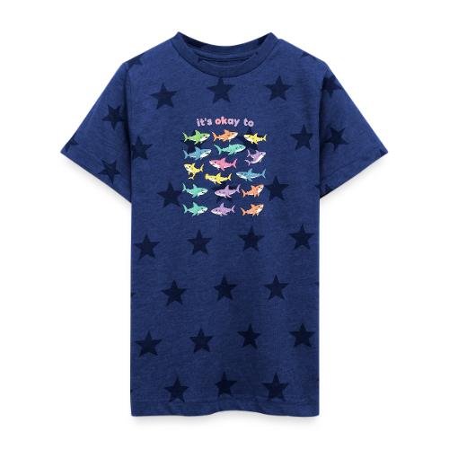 It’s Okay To – Cute Pastel Shark - Kid's 5 Star Print T-Shirt