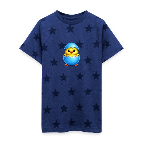 Easter Chick Blue - Kid's 5 Star Print T-Shirt