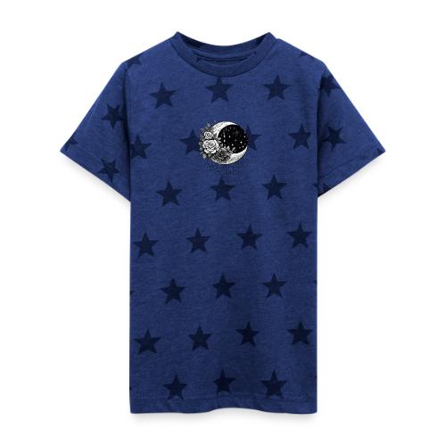 Crescent Moon Floral - Kid's 5 Star Print T-Shirt