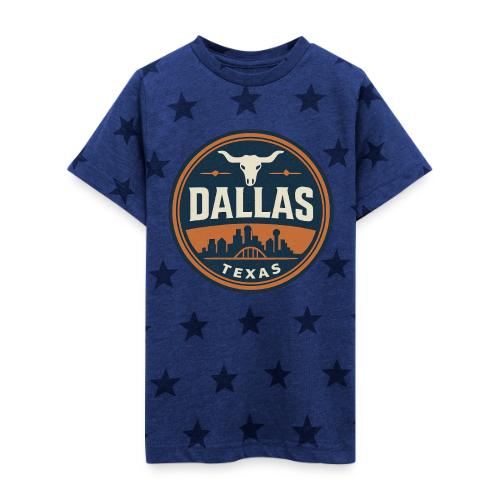 Vintage Dallas Texas Western Skyline Retro Cowboy - Kid's 5 Star Print T-Shirt