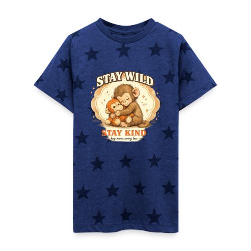 Stay Wild Stay Kind Punch Monkey Hug - Kid's 5 Star Print T-Shirt