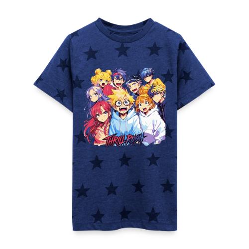 Thrill Rush Anime Squad Streetwear - Kid's 5 Star Print T-Shirt