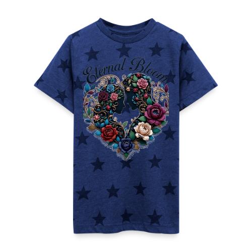 Eternal Bloom Embrace T-Shirt - Kid's 5 Star Print T-Shirt
