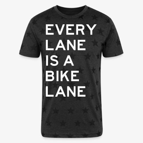 Every Lane is a Bike Lane - Unisex Adult Star Printed T-Shirt