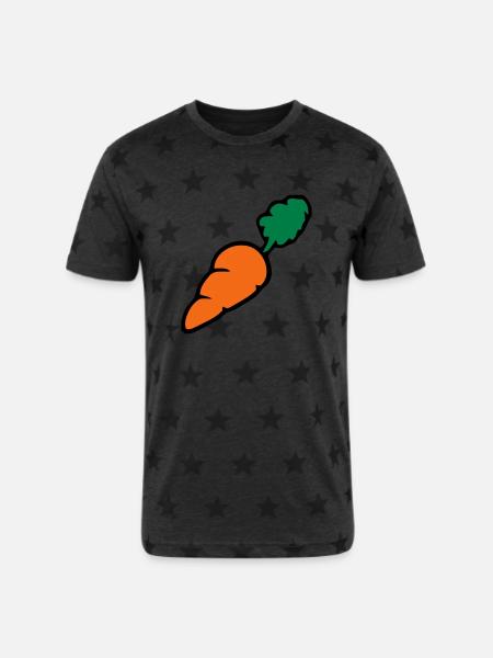 Carrot - Whats up Doc? - Unisex Adult Star Printed T-Shirt - charcoal star