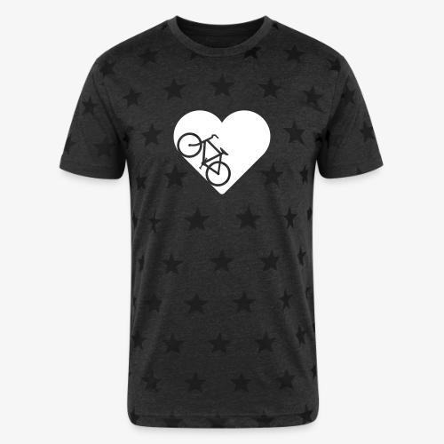 Bike in heart - Unisex Adult Star Printed T-Shirt