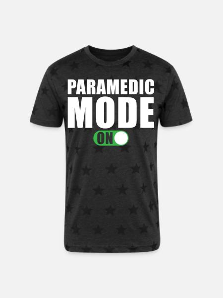 Paramedic Mode on - Unisex Adult Star Printed T-Shirt - charcoal star 