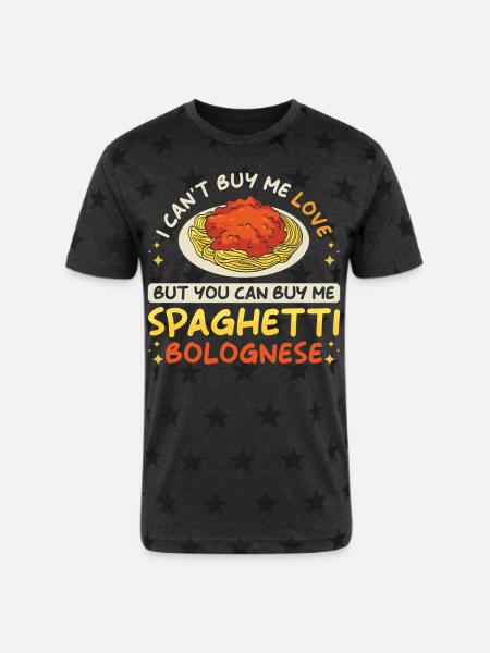 Spaghetti Bolognese - Unisex Adult Star Printed T-Shirt - charcoal star