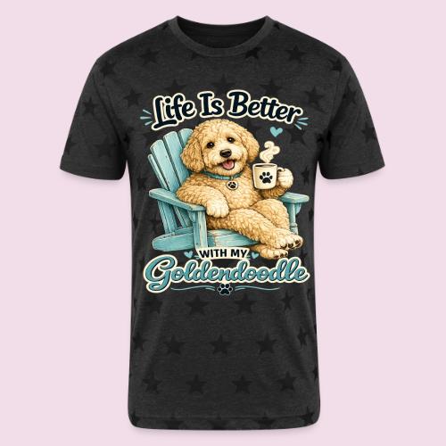 Life Is Better With My Goldendoodle - Unisex Adult Star Printed T-Shirt