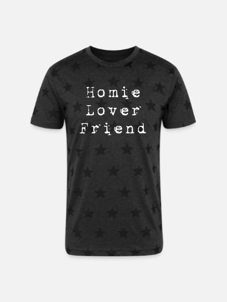 Home Lover Friend - Unisex Adult Star Printed T-Shirt - charcoal star