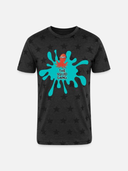 SquidGang merch - Unisex Adult Star Printed T-Shirt - charcoal star