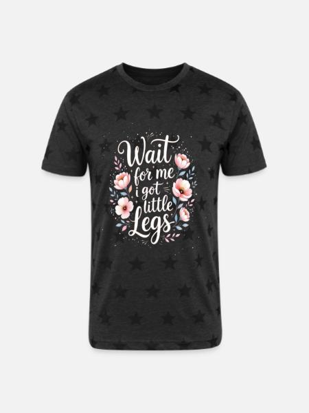 Wait-for-me-i-got-little-legs - Unisex Adult Star Printed T-Shirt - charcoal star