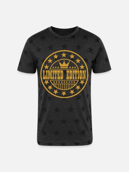 LIMITED EDITION103.png - Unisex Adult Star Printed T-Shirt - charcoal star