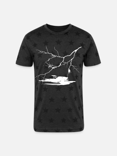 Flash in the night - Unisex Adult Star Printed T-Shirt - charcoal star