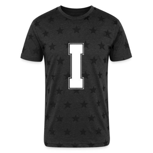 White Letter I – Varsity Alphabet Monogram - Unisex Adult Star Printed T-Shirt