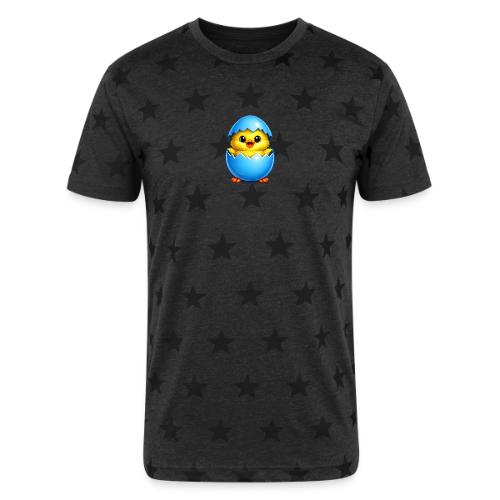 Easter Chick Blue - Unisex Adult Star Printed T-Shirt
