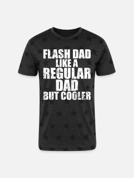 Bouldering Flash Dad Boulderer - Unisex Adult Star Printed T-Shirt - charcoal star