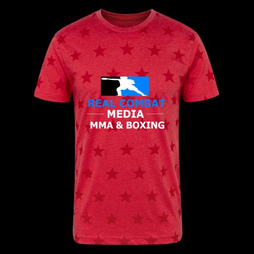 RCM MMA & BOXING Light Blue White Text - Unisex Adult Star Printed T-Shirt