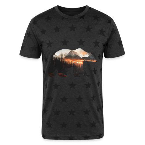 Canada Bear: fiery tones - Unisex Adult Star Printed T-Shirt