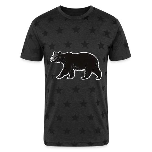 Midnight Black Bear - Unisex Adult Star Printed T-Shirt