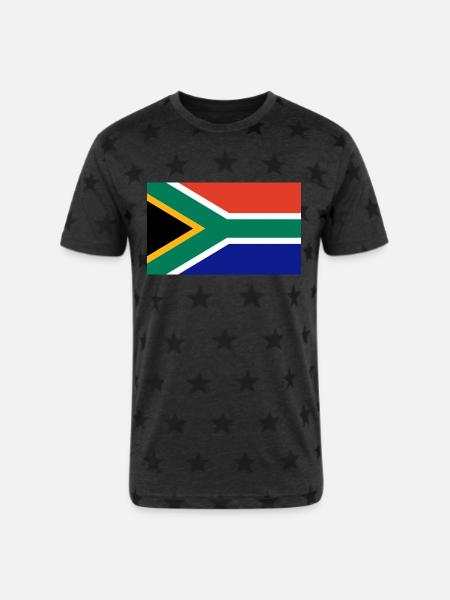 South Africa - Unisex Adult Star Printed T-Shirt - charcoal star