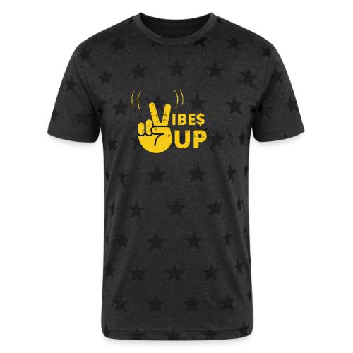 Vibrant Peace Vibes Up Design - Unisex Adult Star Printed T-Shirt