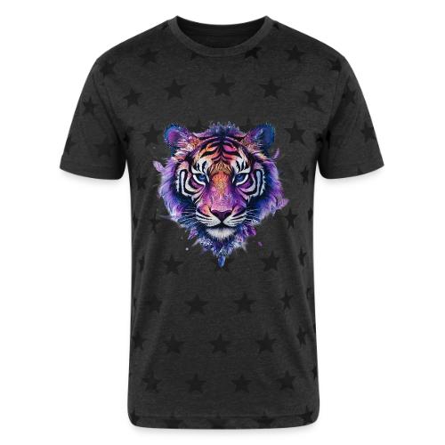 Mystic Violet Tiger - Unisex Adult Star Printed T-Shirt