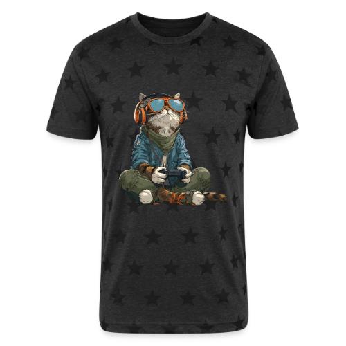 Cat: Purrfect Player - Unisex Adult Star Printed T-Shirt