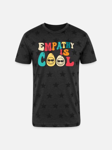 Empathy Is Cool - Unisex Adult Star Printed T-Shirt - charcoal star