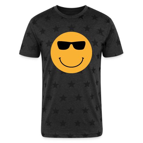 Orange Face with Sunglasses - Unisex Adult Star Printed T-Shirt