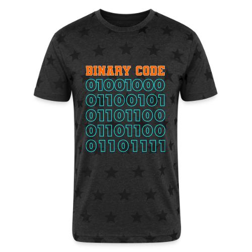 Say Hello in Binary code - Unisex Adult Star Printed T-Shirt