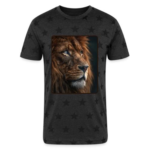 Lion Portrait Majestic Wildlife Design - Unisex Adult Star Printed T-Shirt