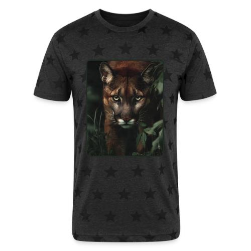 Cougar Jungle Predator Design - Unisex Adult Star Printed T-Shirt