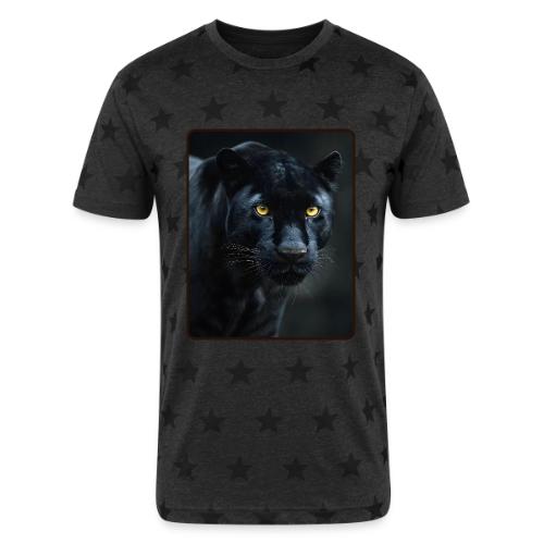 Black Panther Glowing Eyes Design - Unisex Adult Star Printed T-Shirt