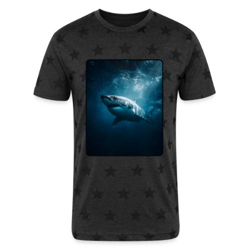Great White Shark Ocean Design - Unisex Adult Star Printed T-Shirt