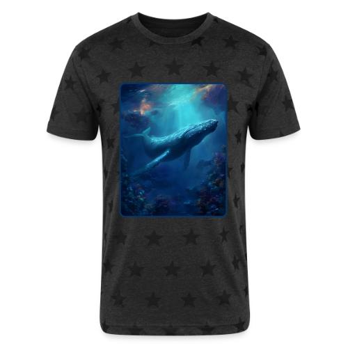 Humpback Whale Ocean Reef Design - Unisex Adult Star Printed T-Shirt