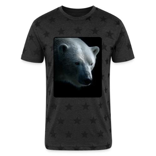 Polar Bear Close-Up Wildlife Design - Unisex Adult Star Printed T-Shirt