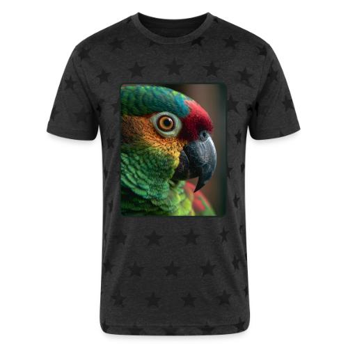 Colorful Parrot Close-Up Design - Unisex Adult Star Printed T-Shirt