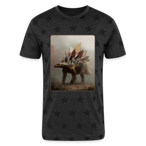 Stegosaurus Misty Forest Design - Unisex Adult Star Printed T-Shirt