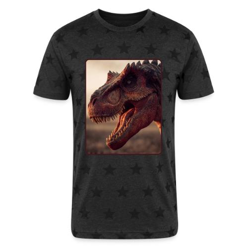 T Rex Roaring Close-Up Design - Unisex Adult Star Printed T-Shirt
