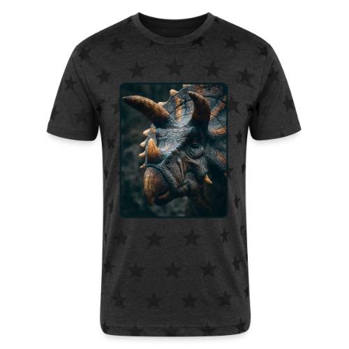 Triceratops Detailed Portrait Design - Unisex Adult Star Printed T-Shirt