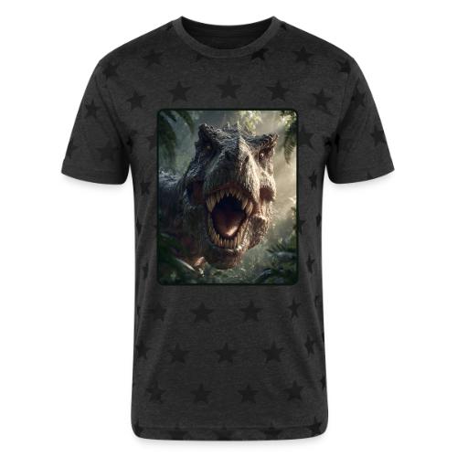 T Rex Jungle Roar Design - Unisex Adult Star Printed T-Shirt