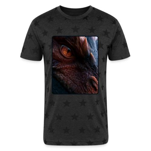 Fierce Ancient Dragon Portrait Design - Unisex Adult Star Printed T-Shirt