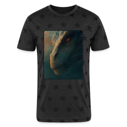 Golden Eye Dragon Close-Up Design - Unisex Adult Star Printed T-Shirt