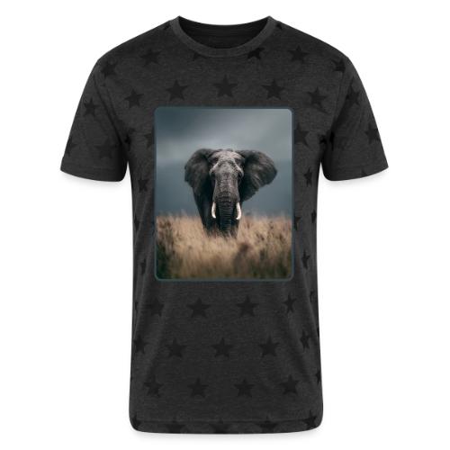 Majestic African Elephant Portrait Design - Unisex Adult Star Printed T-Shirt