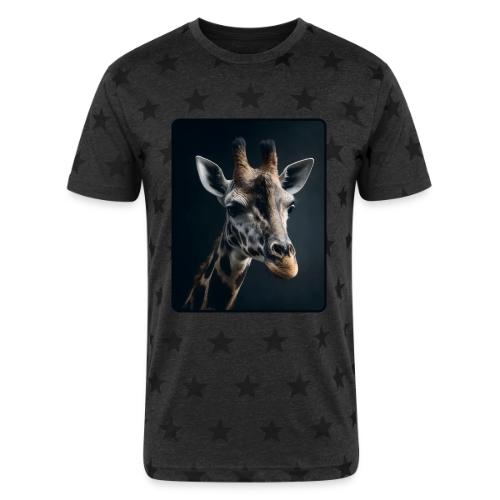 Majestic Giraffe Artistic Portrait Design - Unisex Adult Star Printed T-Shirt