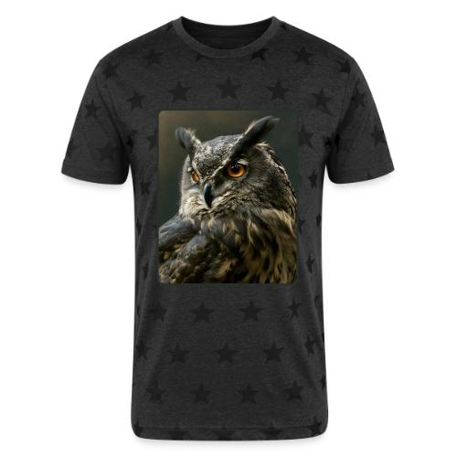 Eurasian Eagle Owl Portrait Design - Unisex Adult Star Printed T-Shirt