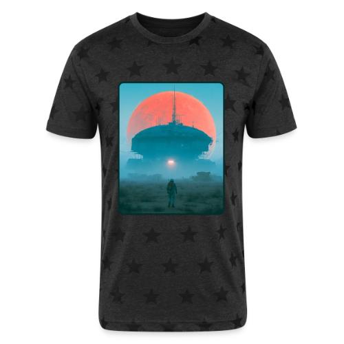 Astronaut Alien Outpost Design - Unisex Adult Star Printed T-Shirt