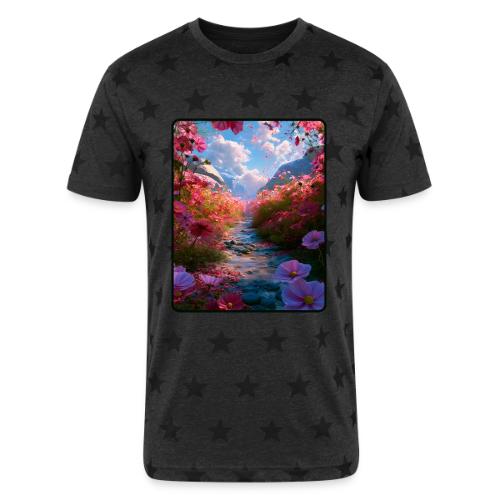 Dreamy Cosmos Valley Landscape Art - Unisex Adult Star Printed T-Shirt